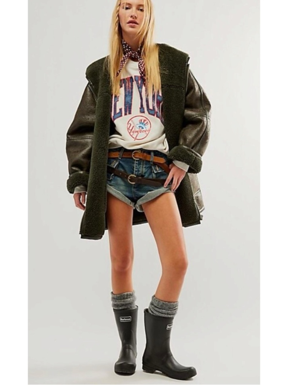 Free People Oversized Sherpa Hoodie Miller Vegan Chunky Jacket Coat Size Large - Picture 1 of 16